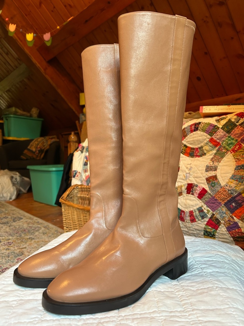 Stuart Weitzman Women’s Sadie Tall Knee-High Leather Boots in Tan
